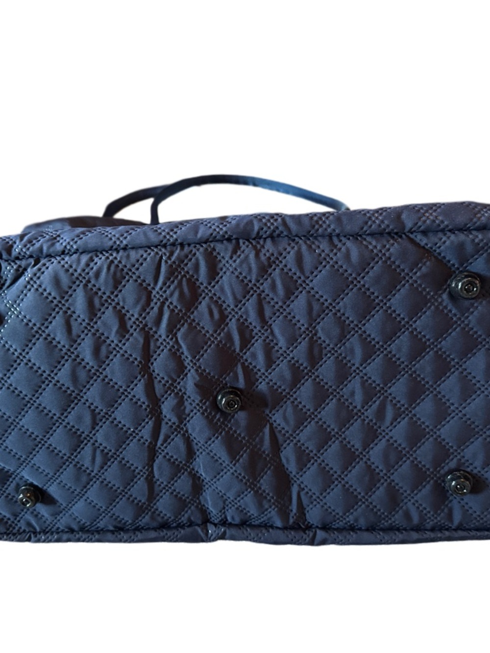Navy Quilted Travel Duffel Bag with Shoe Compartment NWOT - Picture 6 of 8